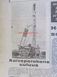 Koneviesti 1960 nr 16 -mm. 9 Traktoria 5 leikkuupuimuria leipäviljaa, rypsiä ja kesantoja,pohjois-Suomen maatalousmessuilta, Maailmanmaatalous koneellistuu,