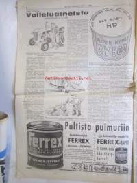 Koneviesti 1960 nr 15 -mm. Fordson huoletaan kotipihalla, Samakone siirtää ja puhdistaa, Suomen suurimpaan perunaviljelijään tutustumassa, Voiteluaineista,