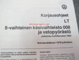 Volkswagen LT 5-vaihteinen käsivaihteisto 008 ja vetopyörästö korjausohjeet