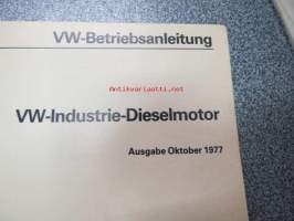 Volkswagen-Industrie-Dieselmotor 068.2 Betriebsanleitung -teollisuusmoottorin käyttöohjekirja saksaksi