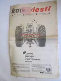 Koneviesti 1963 nr 15 -mm. Suomen suurin leikkupuimuri, Kesän maatalousnäyttelyistä, Ostaisinko auton vähittäismasullam, Henkilöautot 8000-10000, Hitsauksen