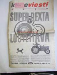 Koneviesti 1964 nr 19 -mm. Volvo täydentää mallivalikoimaansa, korsirehujen varastointiratkaisu, New Yorkin Maailmannäyttely, Perunaviljelijän omavastuu,