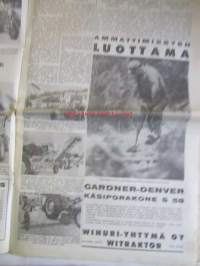 Koneviesti 1964 nr 19 -mm. Volvo täydentää mallivalikoimaansa, korsirehujen varastointiratkaisu, New Yorkin Maailmannäyttely, Perunaviljelijän omavastuu,