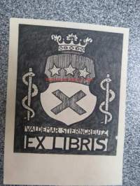 Ex Libris Waldemar Stierncreutz -kirjanomistajan merkki