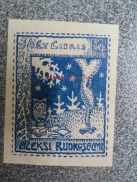 Ex Libris Aleksi Ruokosalmi -kirjanomistajan merkki