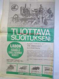 Koneviesti 1964 nr 14 -mm. Portaaton välitys maataloustraktorissa, Auran ja terämallin ajonopeuden merkitys kynnön laatuun, Miksi ei heinänkorjuuta