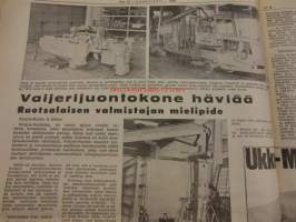 Koneviesti 1969 / 12 11.6.1969 -sis. mm. seur. artikkelit / kuvat / mainokset; Zetor, Näin tehdään kiilahihna, Mopoartikkeli, Vaijerijuontokone häviää,