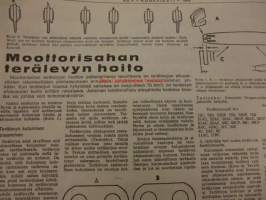 Koneviesti 1969 / 4 sis ,mm,Kokeilemme moottorisahoja.Traktoriperävaunuja.Juko-yhdistelmäkone.Vihreän linjan navettakokonaisuus.Vuonna  1968 rekisteröidyt