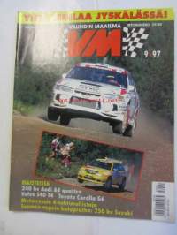 Vauhdin maailma 1997 nr 9 -mm. Neste Rallye Finland, 1000 Lakes Historic Rally, Formula 1 Unkari ja Belgia, FIA GT -sarja, Rata-SM Jurva, Drag Finals Opel Tigra1.6i