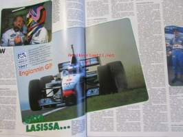 Vauhdin maailma 1997 nr 8 -mm. Ralli-SM kokkola ja Kouvola, Channel 4, Formula 1 Ranska, Englanti ja saksa GP:t, Rata-SM Virtasalmi, Kuorma-autojen FIA-Cup,