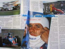 Vauhdin maailma 1997 nr 8 -mm. Ralli-SM kokkola ja Kouvola, Channel 4, Formula 1 Ranska, Englanti ja saksa GP:t, Rata-SM Virtasalmi, Kuorma-autojen FIA-Cup,