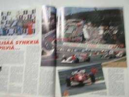 Vauhdin maailma 1994 nr 9 -mm. Formula 1 Unkari, Belgia, Keräilykuvassa Tommi Mäkinen, Rata-SM Alastaro, Jaquar XK120, Power Meet Malmi, Historic GP Alastaro,