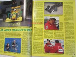 Vauhdin maailma 1994 nr 1 -mm. JJ Lehdon Benettonin ja Mika Häkkisen McLaren testit, Salosen Citroen ZX Rallye Raid - Salosen dyynitykki, Coupe Fiat, Porsche 911