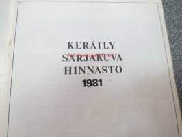 Keräily sarjakuva kuvalehti hinnasto 1981