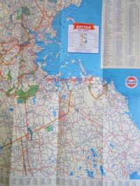 Gulf / Meropolitan Boston and cape cod, Tourgide Map and Boston street Map.