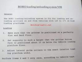 N90 gritter roro loading / unloading platform User´s manual -lastauslaitteen käyttöohje englanniksi