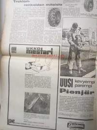 Koneviesti 1965 nr 21 -mm. Katkosilppuristo suurempi malli, Rautiainen voittamaton, Lisääkö nelipyöräveto vetovoimaa, Pyörä työvälineenä,