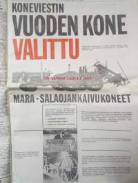 Koneviesti 1965 nr 1 -mm. Kuninkaalinen Smithfieldin maatalousnäyttely, Uusi käyttötapa niputtajalle, Maataloustekniikan tutkijat koolla, Apua hakkuumiesten
