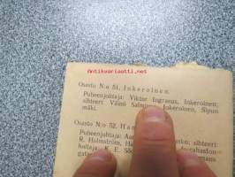 Suomen Muurarien Liiton jäsenluettelo vuodelta 1945 + osastojen toimitsijain osoitteet