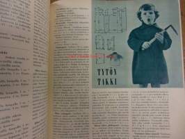 Kodin Pukimet  1959 / 2 .sis mm.Tyttären helleasu,kaavoin.Kesälaukku,kangaslaukku.Batiikki.ym