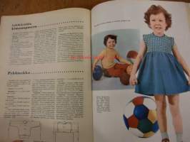 Kodin Pukimet  1959 / 2 .sis mm.Tyttären helleasu,kaavoin.Kesälaukku,kangaslaukku.Batiikki.ym