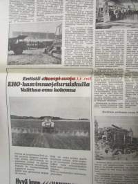 Koneviesti 1970 nr 10 -mm. Lehmät liukuhihnalla, Emakot häkeissä ja porsaat pattereissa, Kasvinsuojeluruiskun kunnostus, Silppurit tekniset tiedot ja kuvat,