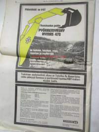 Koneviesti 1970 nr 10 -mm. Lehmät liukuhihnalla, Emakot häkeissä ja porsaat pattereissa, Kasvinsuojeluruiskun kunnostus, Silppurit tekniset tiedot ja kuvat,
