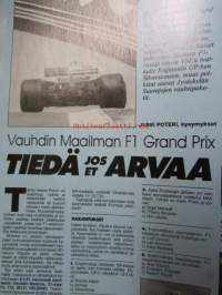 Vauhdin Maailma 1991 nr 3 -mm.  Formula 1 kausi 1991 nyt on tosi kyseessä, F1 matkaopas ja lukija kilpailu, Ralli-MM Ruotsi ja Monte Carlo,Ralli-EM hankiralli, Los