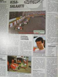Vauhdin Maailma 1995 nr 7 -mm. Formula 1 Espanja, Monaco ja Kanada GP.t, Indy 500, SM-Rata Ahvenisto, Jyväskylän suurajot, Lontoo-Mexico ralli, Ralli-MM Kreikka,