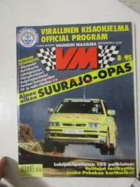 Vauhdin Maailma 1995 nr 8 Neste 1000 Lakes Rally virallinen ohjelma - official program (ei sisällä karttaa eikä kisaohjelmaa!) -mm. Formula 1 Ranskan ja