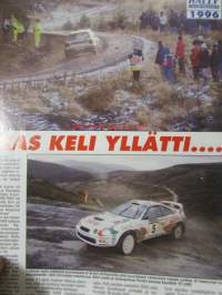 Vauhdin Maailma 1996 nr 12 -mm. Formula 1 Citroen Saxo 1.4 SX, Nissan Primera Sport Deck, Saksan STT sarja, Palm Sprins GP, Offroad-Land Rover, Elämäni kisa Seppo