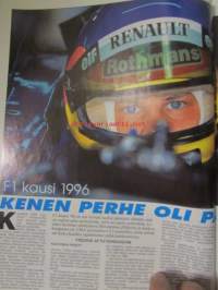 Vauhdin Maailma 1996 nr 12 -mm. Formula 1 Citroen Saxo 1.4 SX, Nissan Primera Sport Deck, Saksan STT sarja, Palm Sprins GP, Offroad-Land Rover, Elämäni kisa Seppo