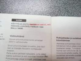 Hoover S4090 pölynimuri -käyttöohjekirja