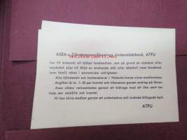 ASEA -taloon tulleen uuden työntekijän kansio, jossa asiaa mm. Västerås tehtaista, kaupungista, lomanviettomahdollisuuksista jne.