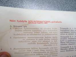 AK Autoklubi / SOS International -yhteinen turvapaketti helpottamaan automatkailua - Huom! Sisältää käyttämättömät SOS Shekit alkuperäisessä vihossaan