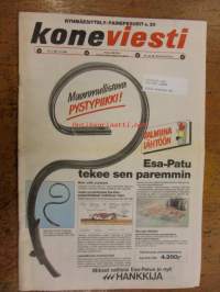 Koneviesti 1986 / 3. sis mm,Karilaisen telamaasturi.Ryhmäesittely,painepesurit.Hydrauliset ja mekaaniset pilkekoneet,sirkkeli-pilkkojat.ym