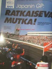 Vauhdin Maailma 1991 nr 12 -mm. Formula 1 Japani ja Autralia GP:t, F1 polttoaineet eri sortin myrkkyjä, ford Capri Pro Street, Drag-MM Pomona, Ayrton Senna, Nigel