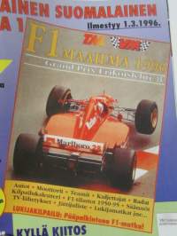 Vauhdin Maailma 1996 nr 2 -mm. Formula 1 maailman kuulumiset, Heavy Metal Bruce Kimmenin sikanopea malmikasa, Enfield Bullet 500 tehty siellä sun täällä, Aarno