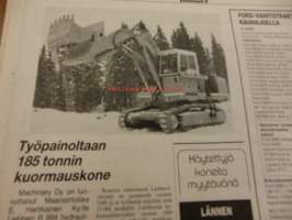 Koneviesti 1986 / 5 sis mm,.Ryhmäesittely;Pintalevittimet.Suursäkkien valmistuksessa ei saa olla heikkoa lenkkiä.Suursäkkinostimet,lavanostimet.Kääntävä