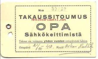 OPA Takaussitoumus 21.3.1940