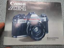 Canon AE-1 Bruksanvisning -käyttöohjekirja ruotsiksi