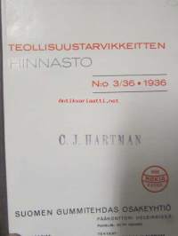 Nokia Teollisuusuus tarvikkeiden hinnasto nr 3/36 1936