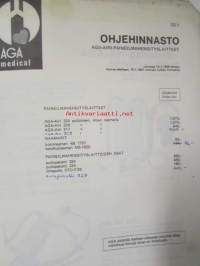 AGA Divator 217 och AGA Divator 324 Andningsapparater för rök- och vattendykning, Beskrivning och Skötselinstruktion. sis. erillisen hinnaston