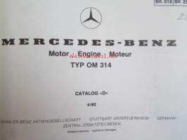 Mercedes-Benz Motor - Engine - Moteur TYP OM 314 Catalog D 4/82, BK 018, BK 253