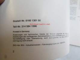 Mercedes-Benz Betriebsanleitung industriemotoren OM 314, 346, 346 h, 346 A, 352, 352 A/LA, 355, 355 A, 360, 360 h. Ausgabe H.