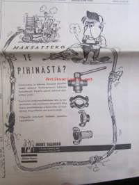Koneviesti 1963 nr 20 -mm. Laikkureiden sarjaan uusi tuloskas, Vauhtia otteisiin, Sokerijuurikkaan korjuunäytös, Pikakäynti itäiseen naapuriin, Likaa siipiä ja