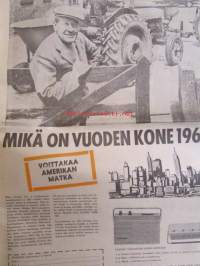 Koneviesti 1963 nr 21 -mm. Keskitettyä konetietoa USAsta, koneuutuuksia naapurimaasta, MM-kynnöt Kanadassa, Leikkuupuimureiden suurtuotantoa, Maatilan