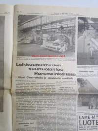 Koneviesti 1963 nr 21 -mm. Keskitettyä konetietoa USAsta, koneuutuuksia naapurimaasta, MM-kynnöt Kanadassa, Leikkuupuimureiden suurtuotantoa, Maatilan