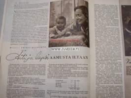 Kotiliesi 1950 nr 6 (Kansi Martta Wendelin, tyttö ja pajunkissat), Kohtusyöpä, Mandi Hannula 70 vuotta, Ajankuvaa kevät 1950, Varo ja varoita lapsia...