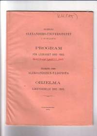 Kejserliga Alexanders-universitetet i Finland - Program för läseåret 1882-1883 / Keisarillinen Suomen Aleksanderin-yliopisto - Ohjelma lukuvuodelle 1882-1883